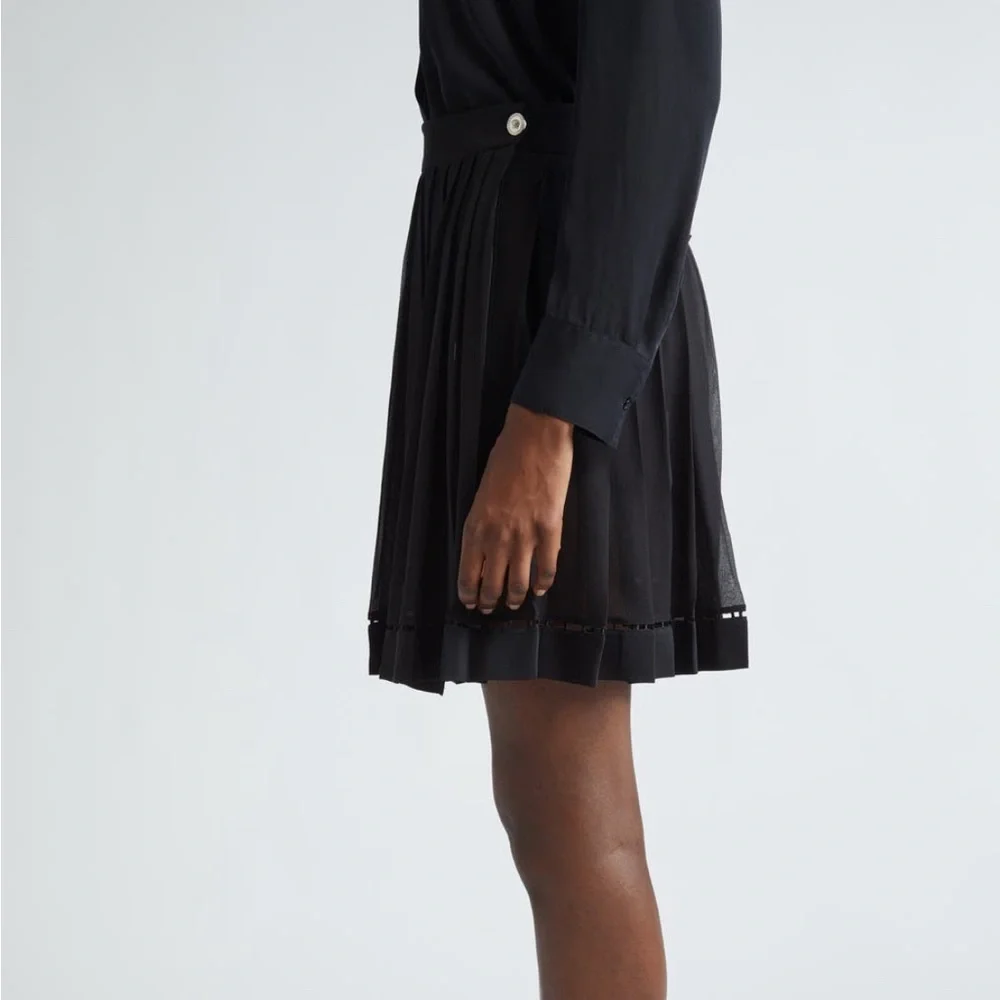 New 💯 Authentic Versace Pleated Silk Georgette Skirt